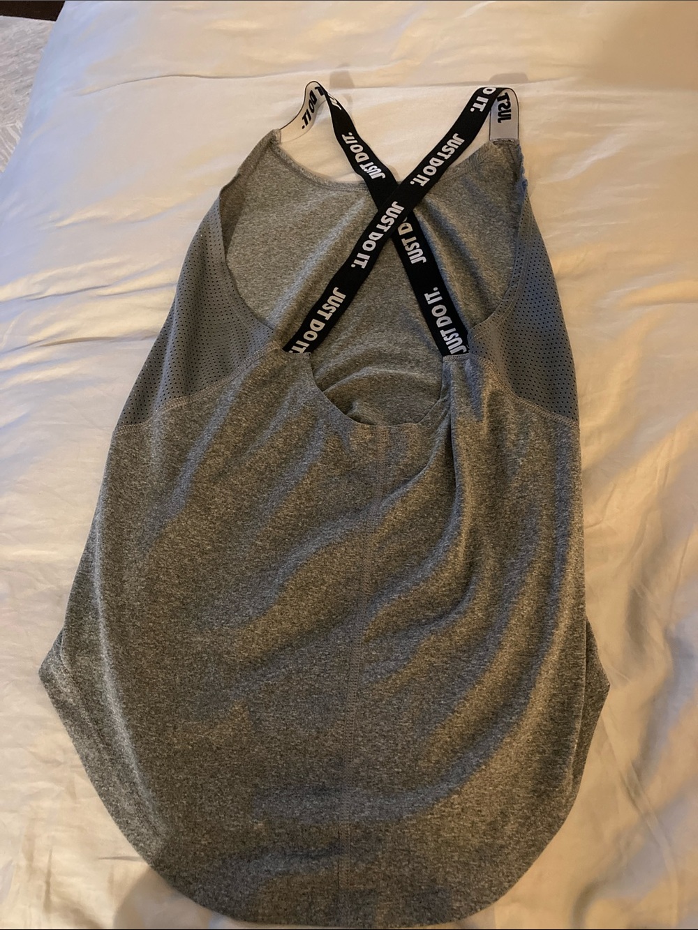 Nike Gray Crossback 'Just Do It' Athletic Tank